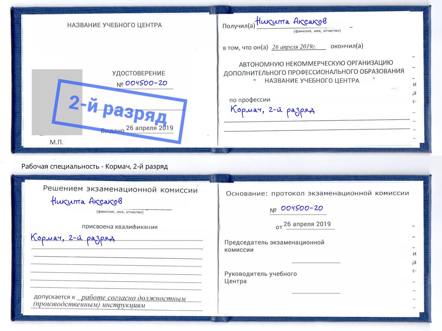корочка 2-й разряд Кормач Белебей